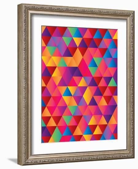 Gradient Background in Geometric Repeat Pattern-barney boogles-Framed Art Print