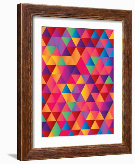 Gradient Background in Geometric Repeat Pattern-barney boogles-Framed Art Print