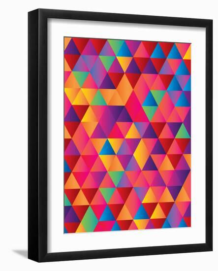 Gradient Background in Geometric Repeat Pattern-barney boogles-Framed Art Print