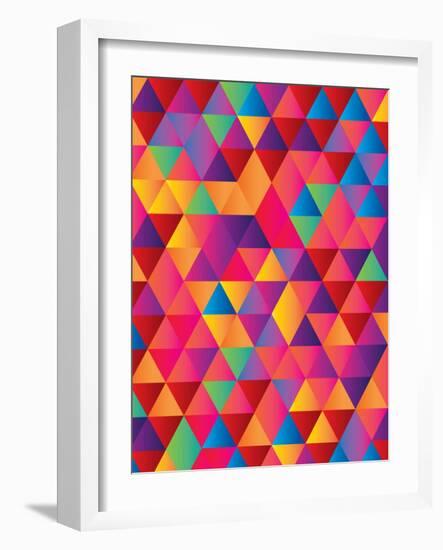Gradient Background in Geometric Repeat Pattern-barney boogles-Framed Art Print