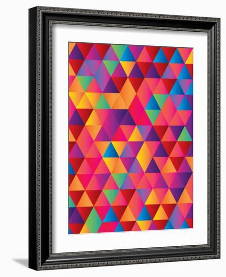 Gradient Background in Geometric Repeat Pattern-barney boogles-Framed Art Print