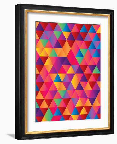 Gradient Background in Geometric Repeat Pattern-barney boogles-Framed Art Print