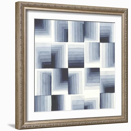 Gradient Indigo I-Nikki Galapon-Framed Art Print