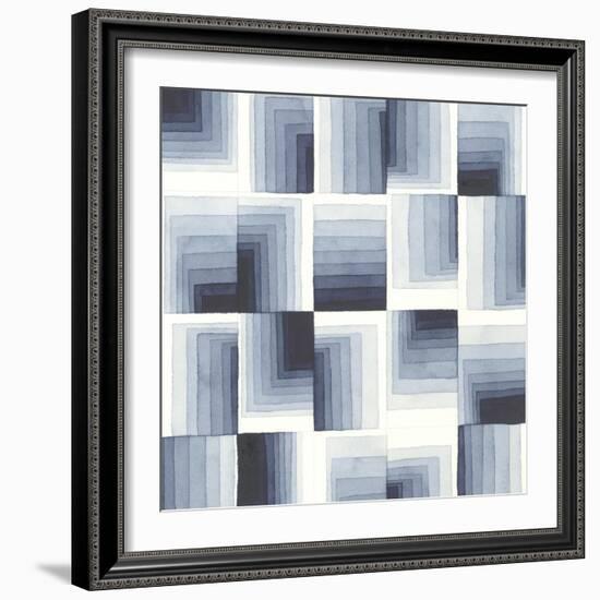 Gradient Indigo I-Nikki Galapon-Framed Art Print