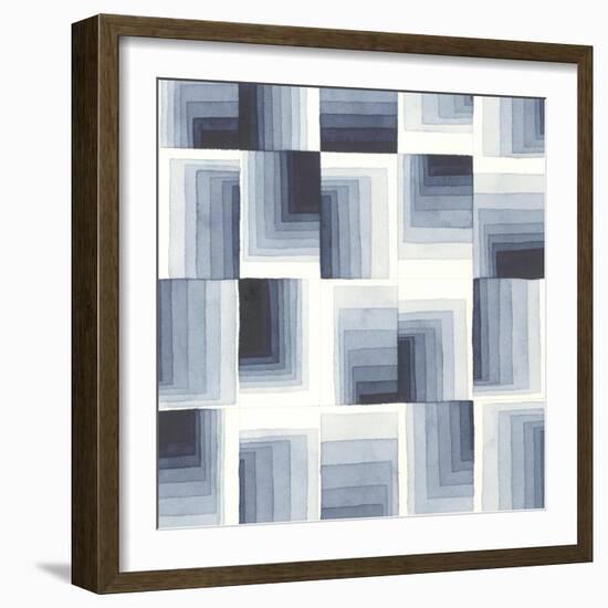 Gradient Indigo II-Nikki Galapon-Framed Art Print