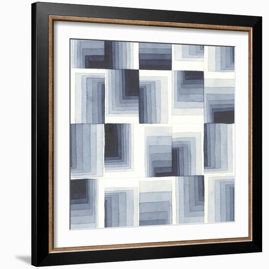 Gradient Indigo II-Nikki Galapon-Framed Art Print