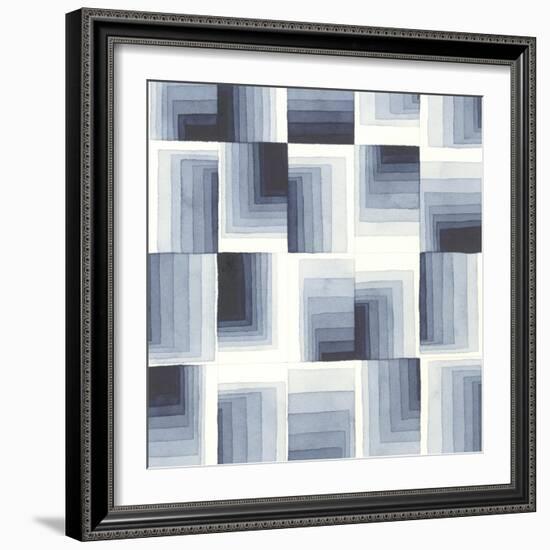 Gradient Indigo II-Nikki Galapon-Framed Art Print