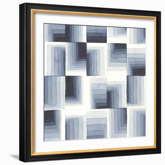 Gradient Indigo II-Nikki Galapon-Framed Art Print