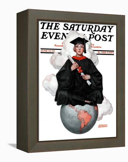 "Graduate on Top of the World," Saturday Evening Post Cover, June 13, 1925-Edmund Davenport-Framed Premier Image Canvas