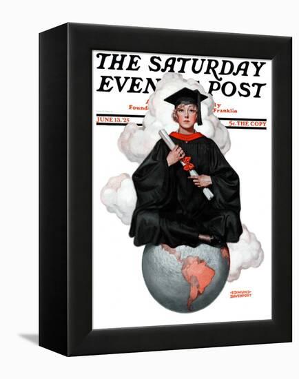 "Graduate on Top of the World," Saturday Evening Post Cover, June 13, 1925-Edmund Davenport-Framed Premier Image Canvas