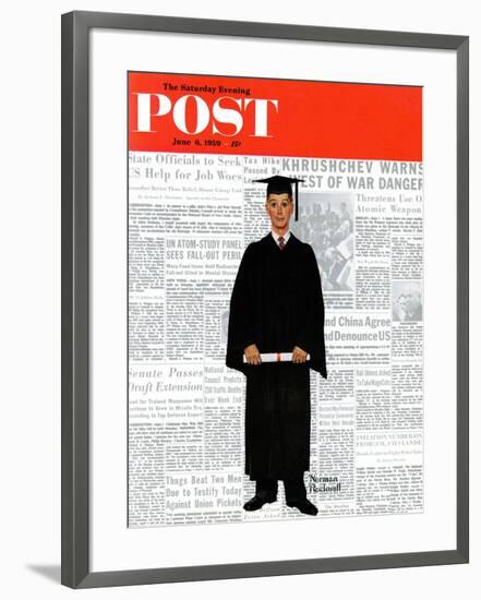 "Graduate" Saturday Evening Post Cover, June 6,1959-Norman Rockwell-Framed Giclee Print