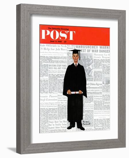 "Graduate" Saturday Evening Post Cover, June 6,1959-Norman Rockwell-Framed Giclee Print