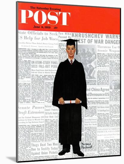 "Graduate" Saturday Evening Post Cover, June 6,1959-Norman Rockwell-Mounted Giclee Print