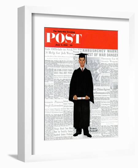 "Graduate" Saturday Evening Post Cover, June 6,1959-Norman Rockwell-Framed Giclee Print