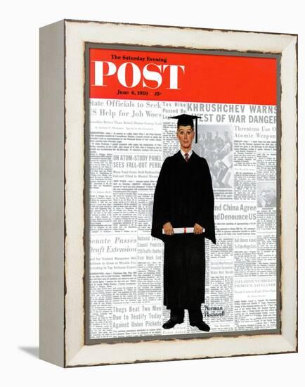 "Graduate" Saturday Evening Post Cover, June 6,1959-Norman Rockwell-Framed Premier Image Canvas