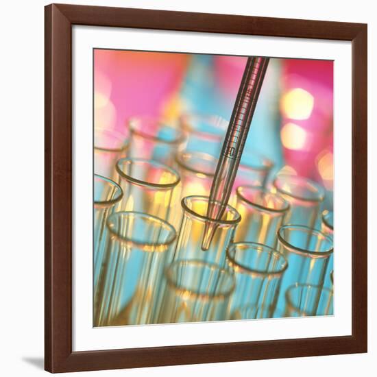 Graduated Pipette And Test Tubes-Tek Image-Framed Photographic Print