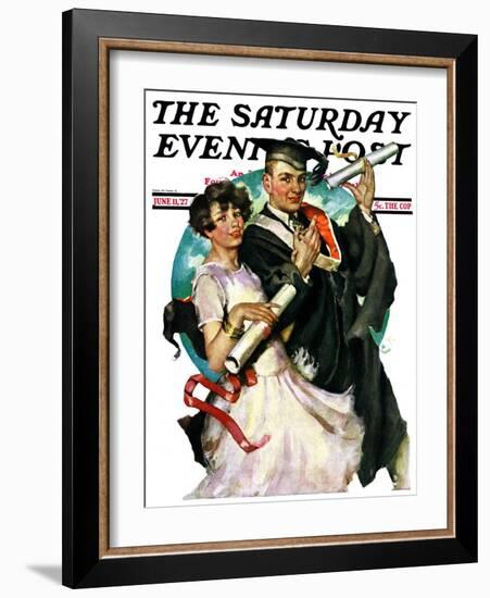 "Graduating Couple," Saturday Evening Post Cover, June 11, 1927-Ellen Pyle-Framed Giclee Print