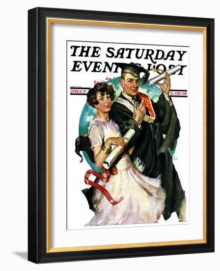 "Graduating Couple," Saturday Evening Post Cover, June 11, 1927-Ellen Pyle-Framed Giclee Print
