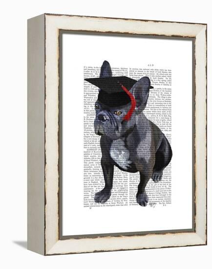 Graduation French Bulldog-Fab Funky-Framed Stretched Canvas