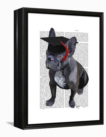 Graduation French Bulldog-Fab Funky-Framed Stretched Canvas