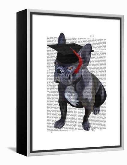 Graduation French Bulldog-Fab Funky-Framed Stretched Canvas