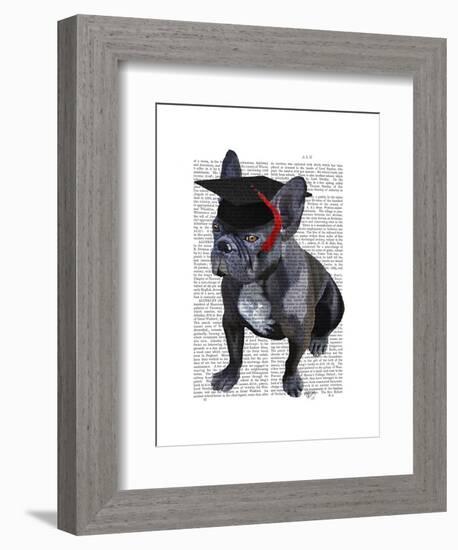 Graduation French Bulldog-Fab Funky-Framed Art Print