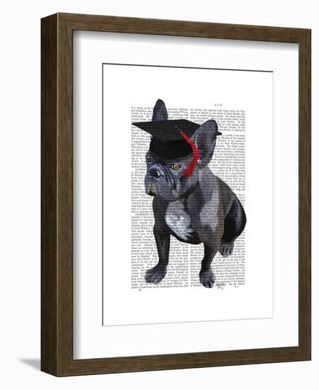 Graduation French Bulldog-Fab Funky-Framed Art Print