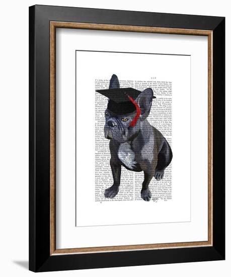 Graduation French Bulldog-Fab Funky-Framed Art Print