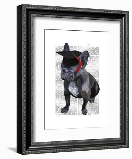 Graduation French Bulldog-Fab Funky-Framed Art Print