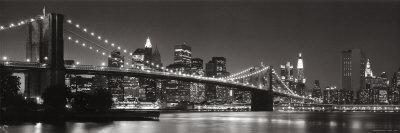 Brooklyn Bridge and Manhattan Skyline-Graeme Purdy-Mounted Art Print