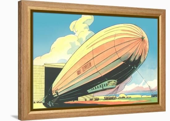 Graf Zeppelin at the Hangar-null-Framed Stretched Canvas