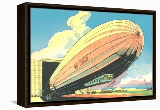 Graf Zeppelin at the Hangar-null-Framed Stretched Canvas