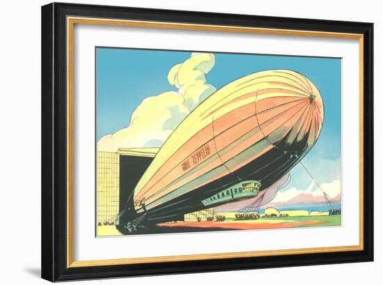 Graf Zeppelin at the Hangar-null-Framed Art Print