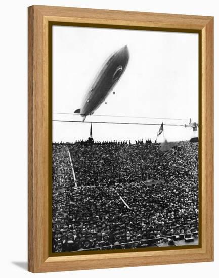 Graf Zeppelin Passing Low over Wembley Stadium During FA Cup Final Where Arsenal Beat Huddersfield-null-Framed Premier Image Canvas