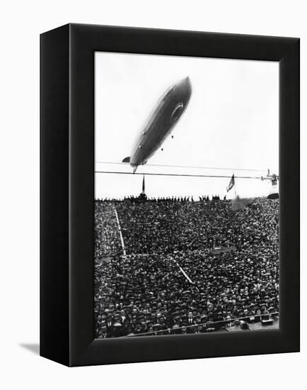 Graf Zeppelin Passing Low over Wembley Stadium During FA Cup Final Where Arsenal Beat Huddersfield-null-Framed Premier Image Canvas