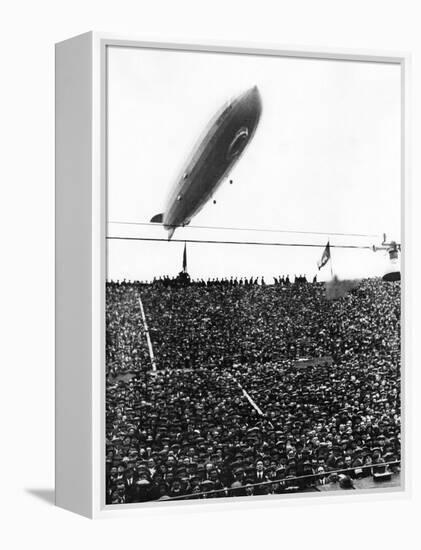 Graf Zeppelin Passing Low over Wembley Stadium During FA Cup Final Where Arsenal Beat Huddersfield-null-Framed Premier Image Canvas