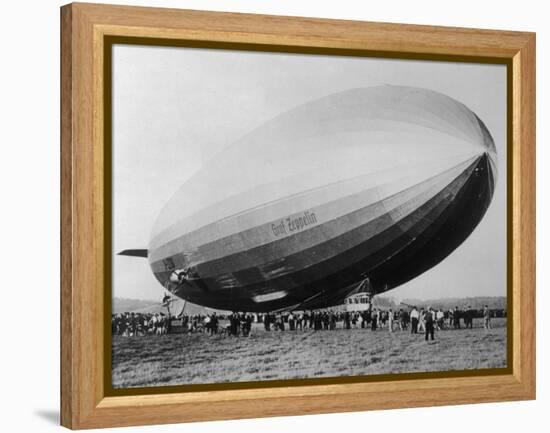 Graf Zeppelin People Mill Around as the Airship Prepares for Take Off-null-Framed Premier Image Canvas