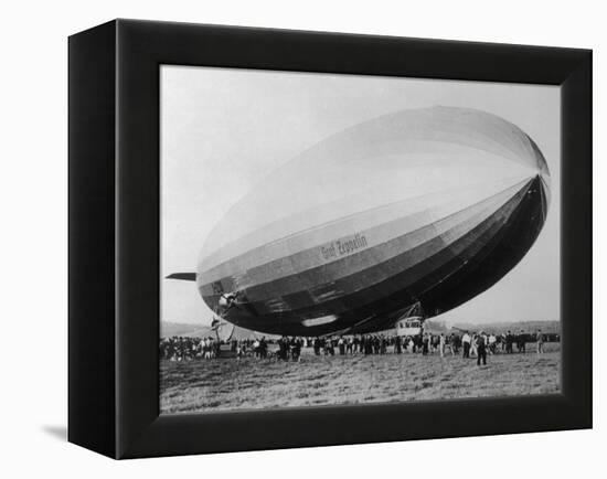 Graf Zeppelin People Mill Around as the Airship Prepares for Take Off-null-Framed Premier Image Canvas