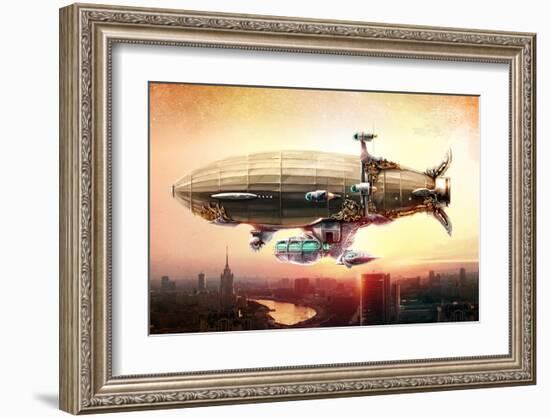 Graf Zepplin Fantasy Dirigible-null-Framed Art Print