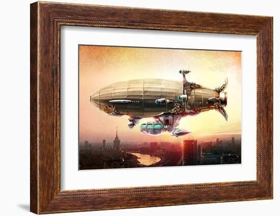 Graf Zepplin Fantasy Dirigible-null-Framed Art Print