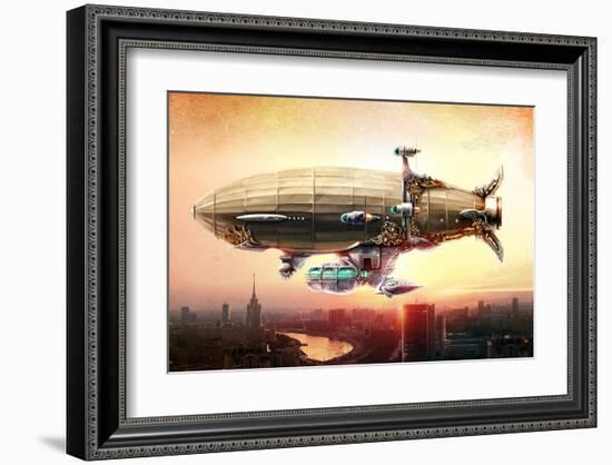 Graf Zepplin Fantasy Dirigible-null-Framed Art Print