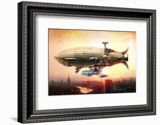 Graf Zepplin Fantasy Dirigible-null-Framed Art Print