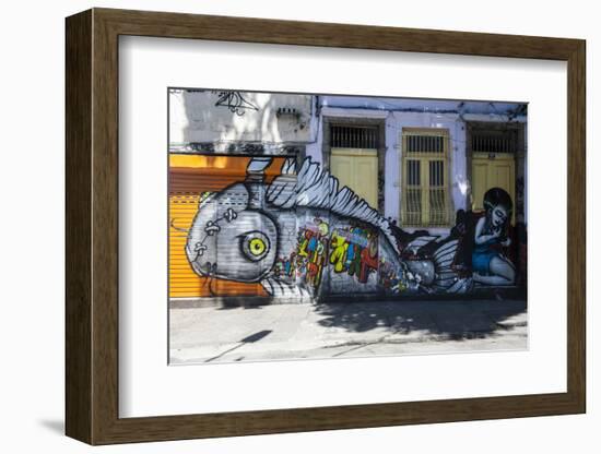 Graffiti Art Work on Houses in Lapa, Rio De Janeiro, Brazil, South America-Michael Runkel-Framed Photographic Print