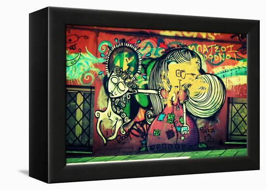 Graffiti Athens Greece-null-Framed Stretched Canvas