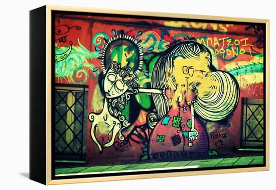 Graffiti Athens Greece-null-Framed Stretched Canvas