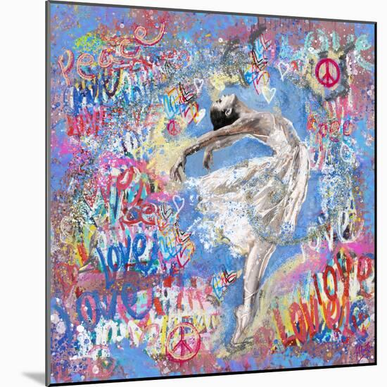 Graffiti Ballerina 1-Marta Wiley-Mounted Art Print