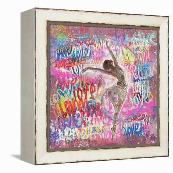 Graffiti Ballerina 2-Marta Wiley-Framed Stretched Canvas