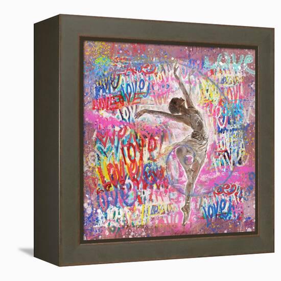 Graffiti Ballerina 2-Marta Wiley-Framed Stretched Canvas