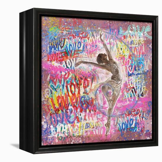 Graffiti Ballerina 2-Marta Wiley-Framed Stretched Canvas