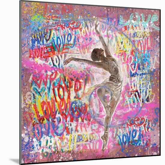 Graffiti Ballerina 2-Marta Wiley-Mounted Art Print